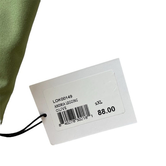 NWT BANDIER LeOre Andria Leggings 2X Olive Green High Waist Plus Size Activewear - Picture 2 of 12